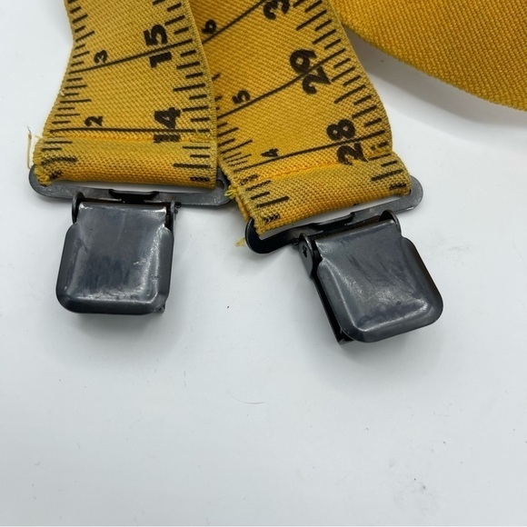 The Boss Measuring Tape Ruler Clip On Suspenders Yellow 2" Wide Yellow. Elastic - Picture 5 of 5